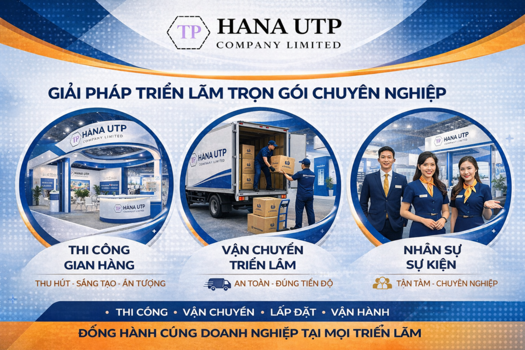 Giải pháp triển lãm trọn gói chuyên nghiệp thi công xây dựng gian hàng